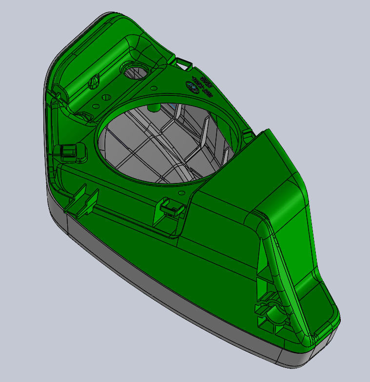 CAD model of a molded speaker housing