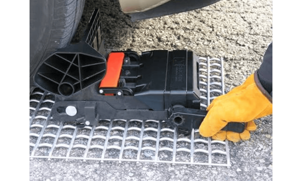 Molded wheel chock under a vehicle tire